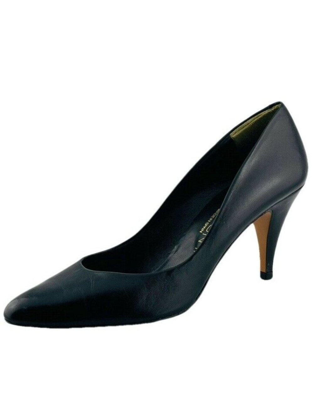 Halston III Black Leather Pointed Toe Pumps Womens Size 9AA - Picture 5 of 9